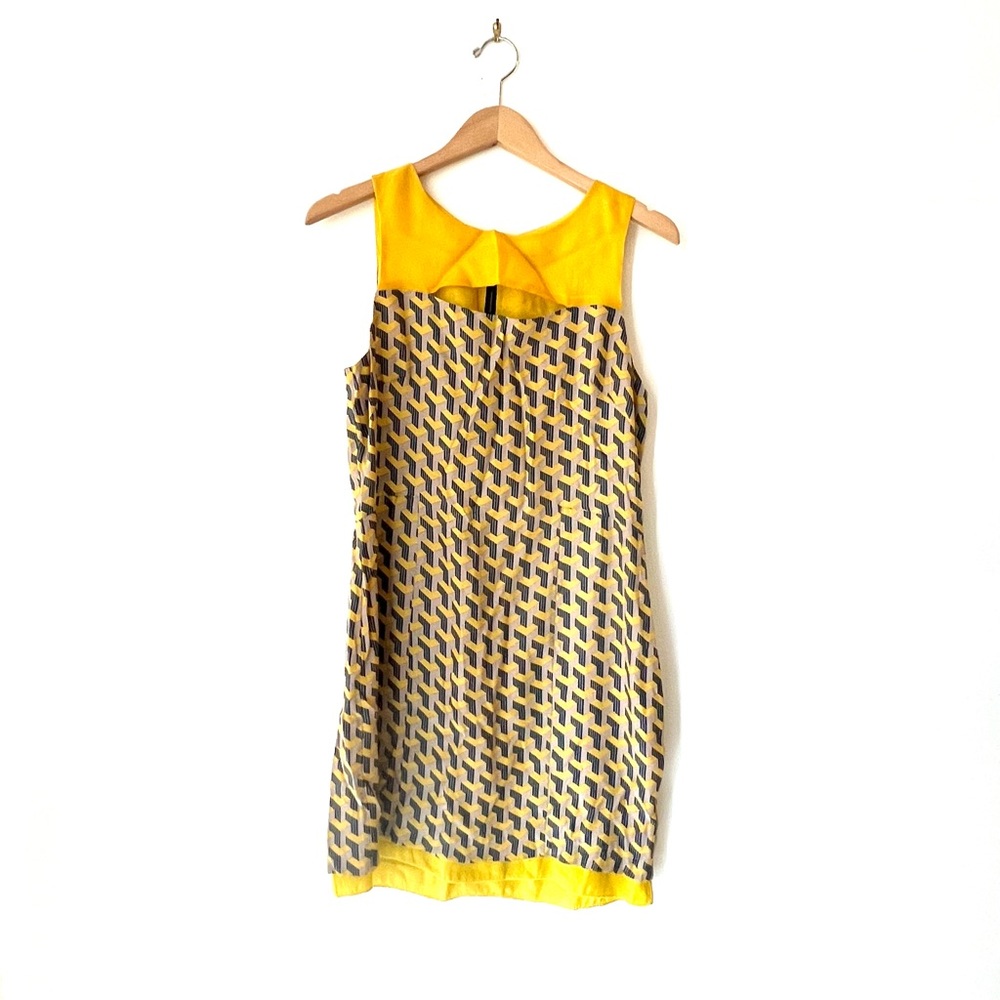 Rag & Bone Chelsea Dalmeny Print Silk Dress | Yellow | Size 8